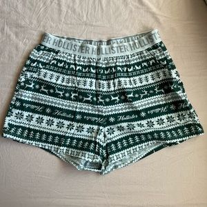 hollister christmas pajama shorts